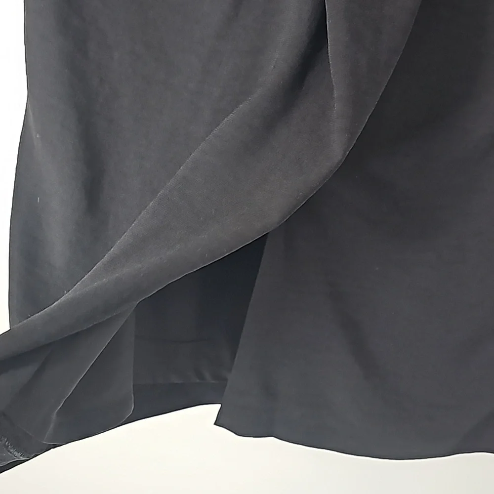 Express Sexy Crinkle Fabric Skirt‎ with Front Pleat Detail & Slit Black